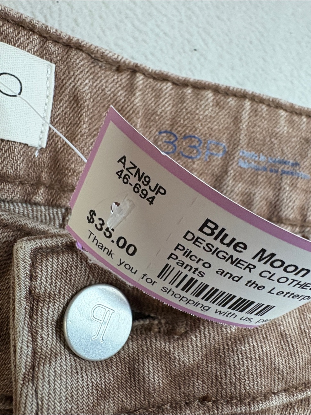 Pilcro Brown Spotted Wide-Leg Jeans - Picture 4 of 10